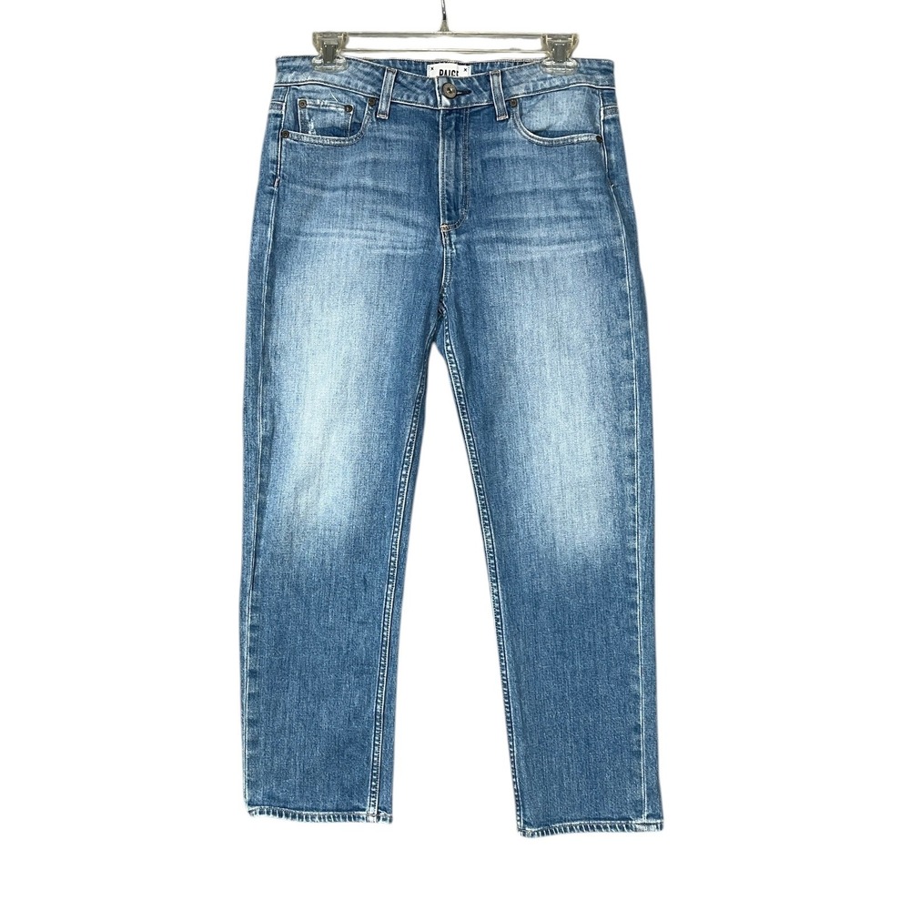 PAIGE Noella Straight Leg Cropped Jeans Womens 28 Blue High Rise Stretch